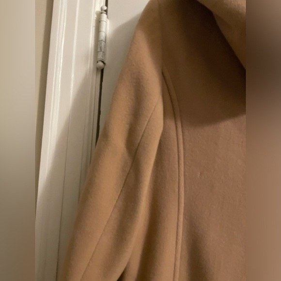 Jones New York Tan Camel Wool Cashmere Blend Long Hooded Coat Size 10 - Picture 12 of 16